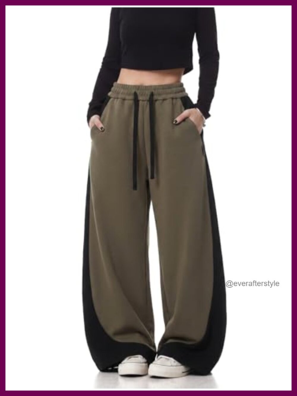 Barrel Leg Sweatpants Baggy High Waisted Y2K Drawstring Joggers